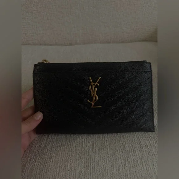 Saint Laurent Classic Black Pouch- Authentic - Picture 2 of 10